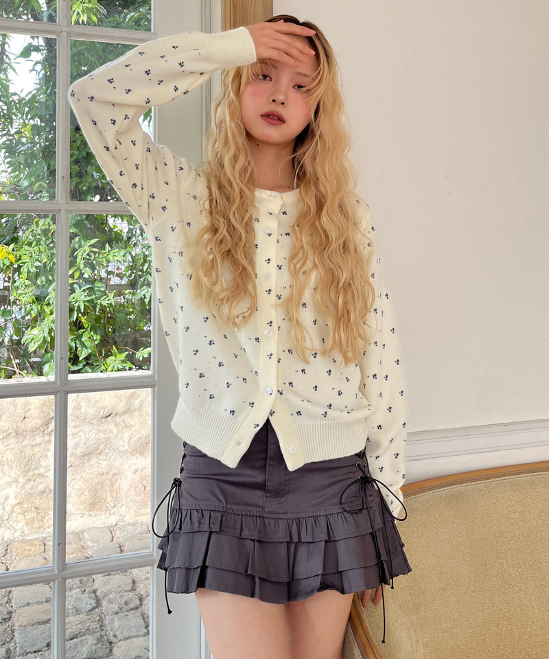 サイドレースアップティアードスカート 詳細画像 グレー 9