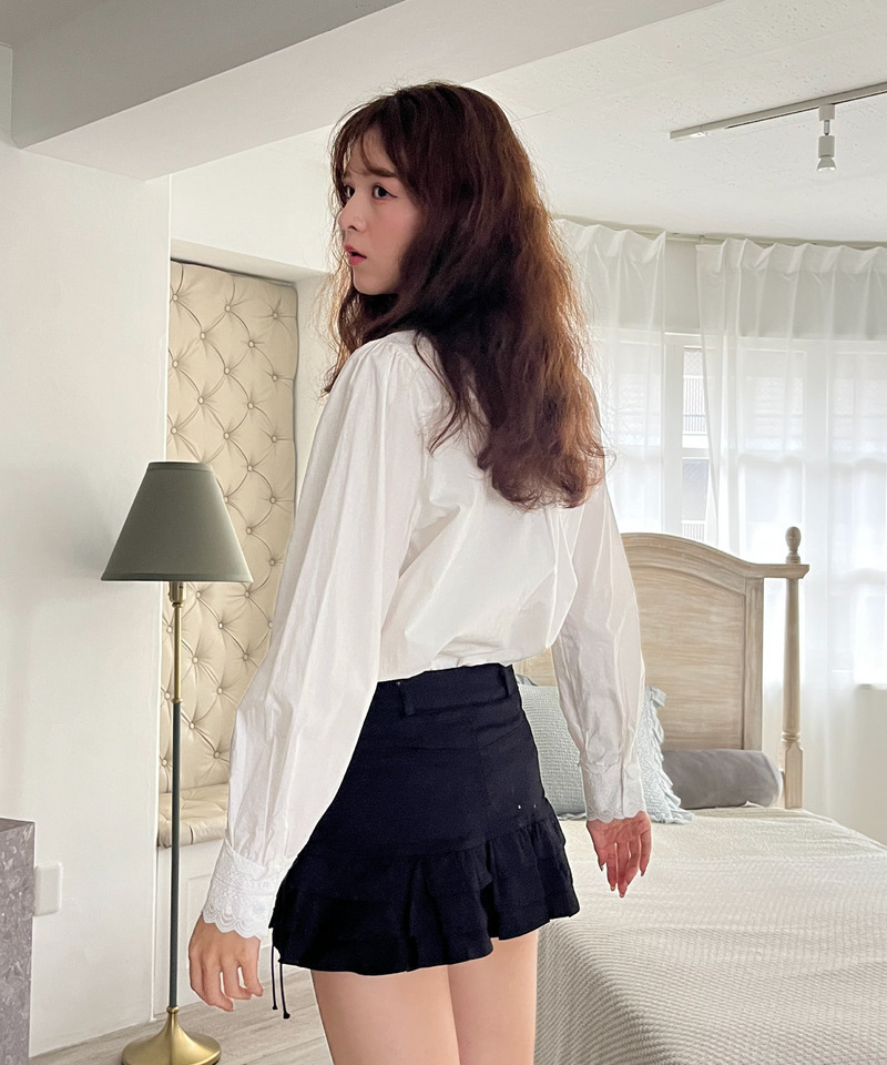 サイドレースアップティアードスカート 詳細画像 ブラック 10