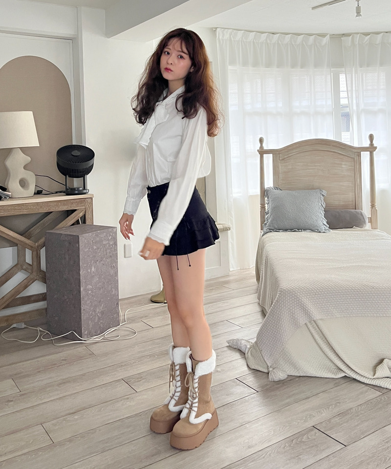 サイドレースアップティアードスカート 詳細画像 ブラック 17