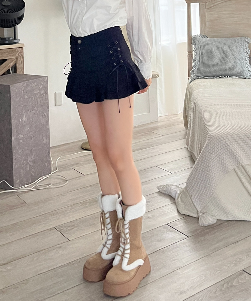 サイドレースアップティアードスカート 詳細画像 ブラック 6