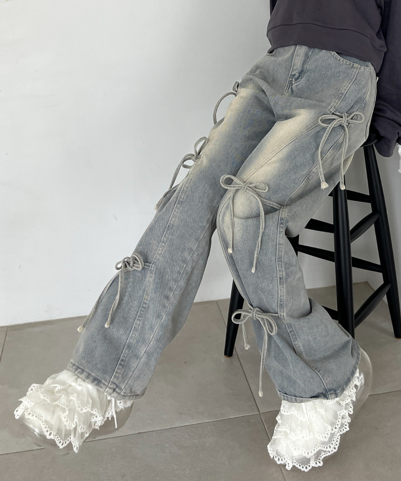 リボンデザインデニム 詳細画像 ブルー 1