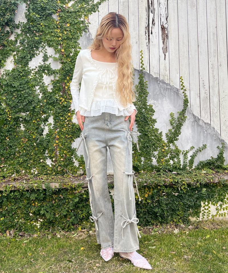 リボンデザインデニム 詳細画像 ブルー 23