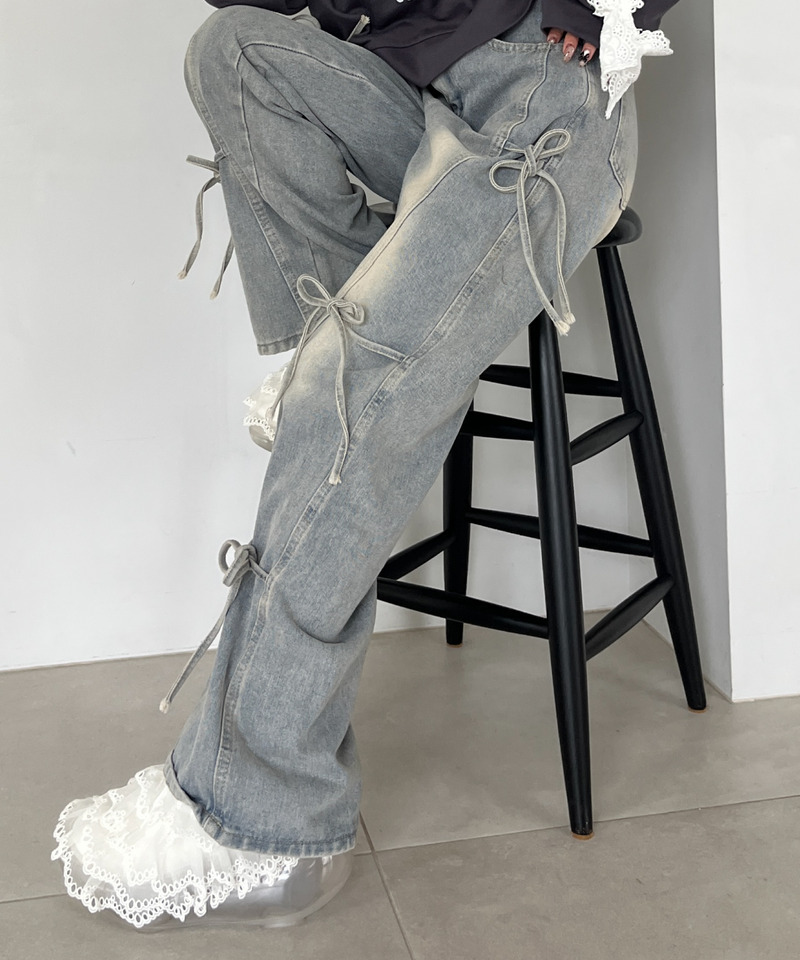 リボンデザインデニム 詳細画像 ブルー 24