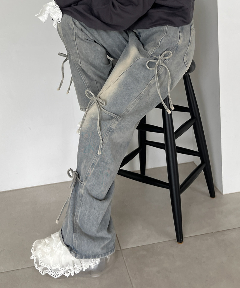 リボンデザインデニム 詳細画像 ブルー 26