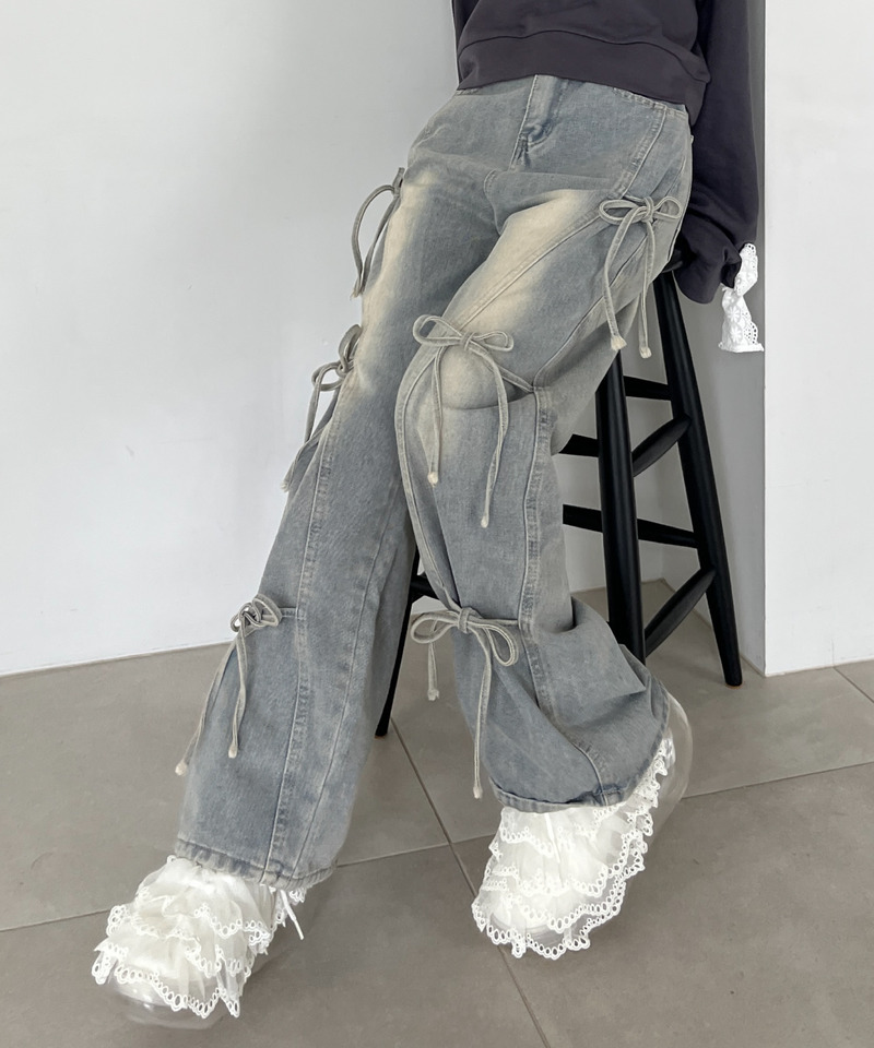 リボンデザインデニム 詳細画像 ブルー 27