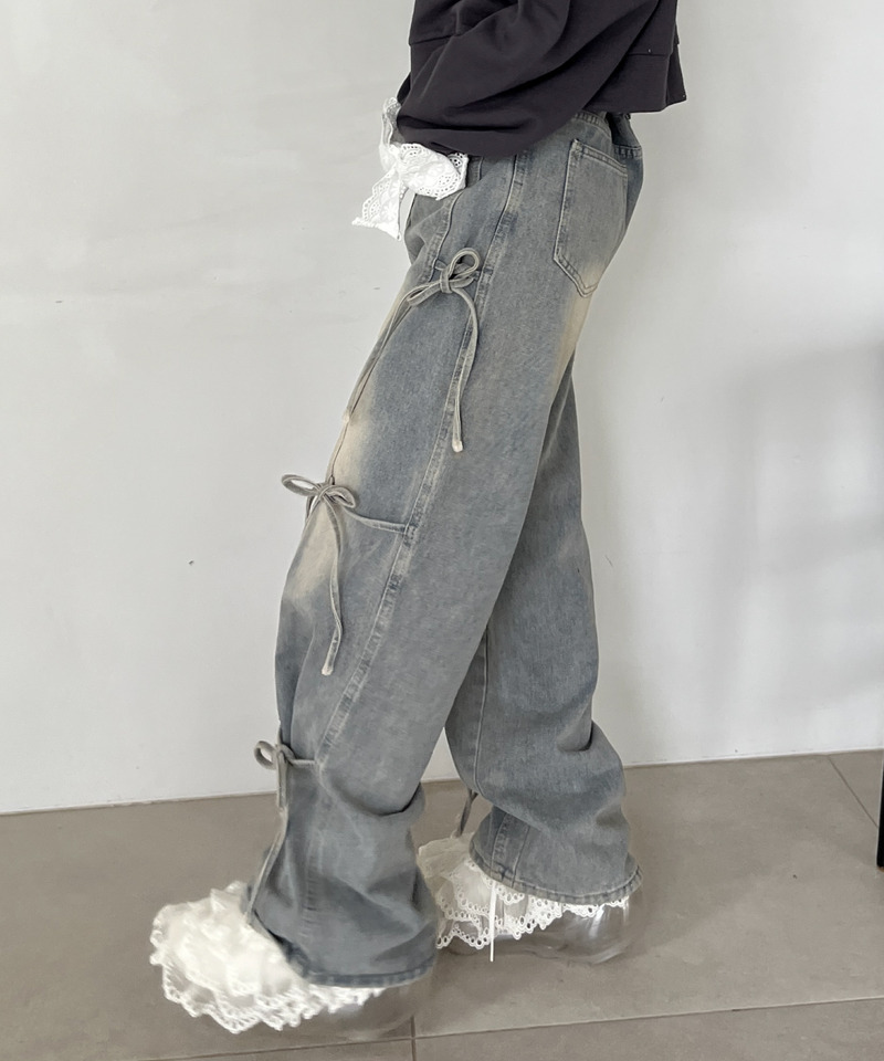 リボンデザインデニム 詳細画像 ブルー 5