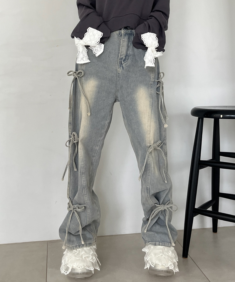 リボンデザインデニム 詳細画像 ブルー 7