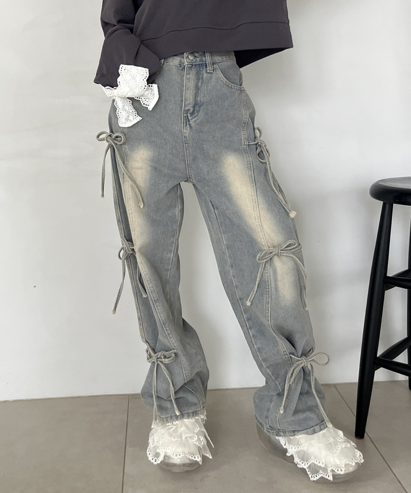 リボンデザインデニム 詳細画像 ブルー 8