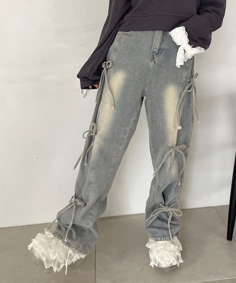 リボンデザインデニム 詳細画像 ブルー 9