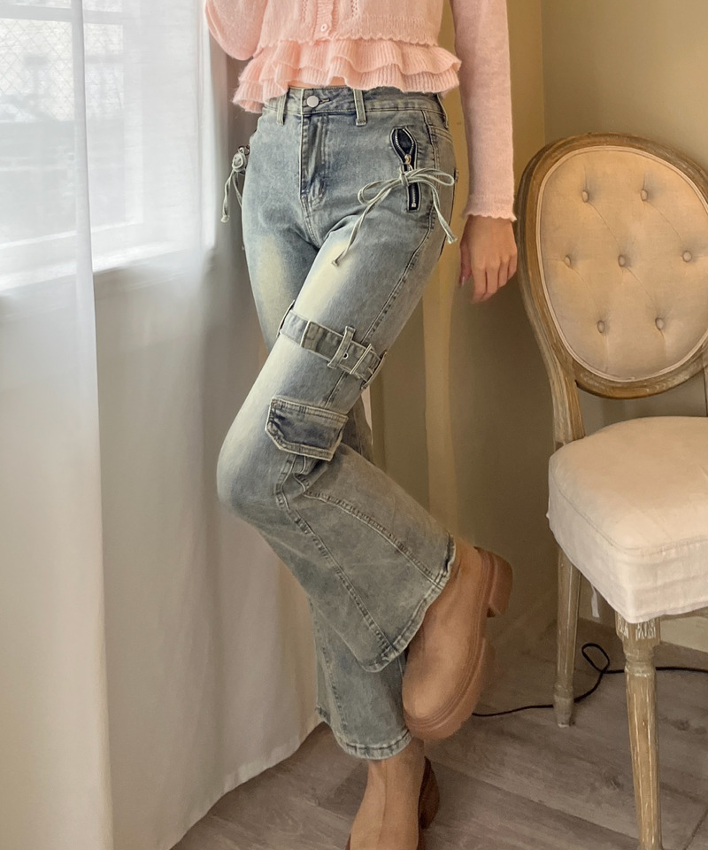 サイドベルトカーゴフレアデニム 詳細画像 BL 1