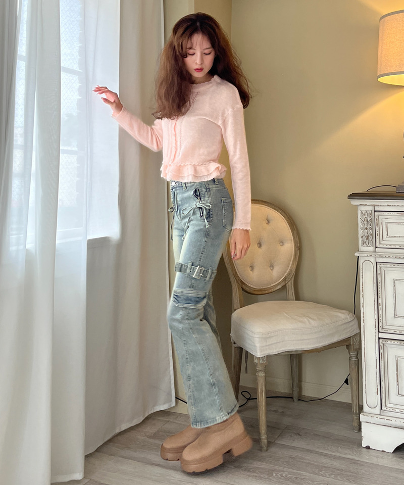 サイドベルトカーゴフレアデニム 詳細画像 BL 14