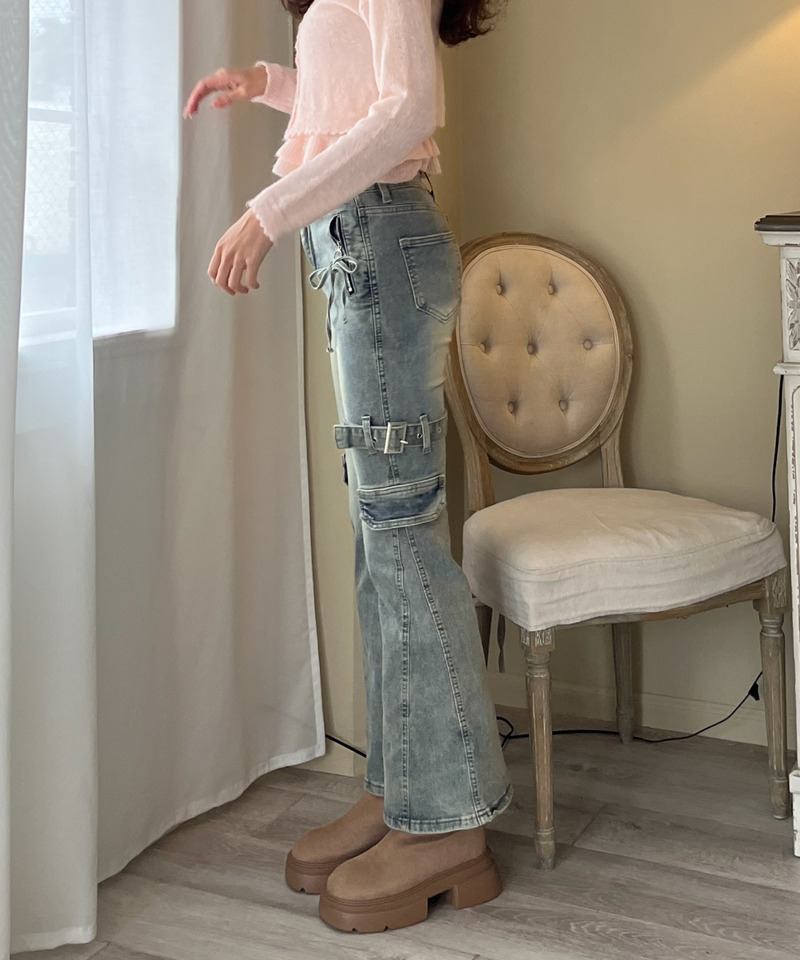 サイドベルトカーゴフレアデニム 詳細画像 BL 15