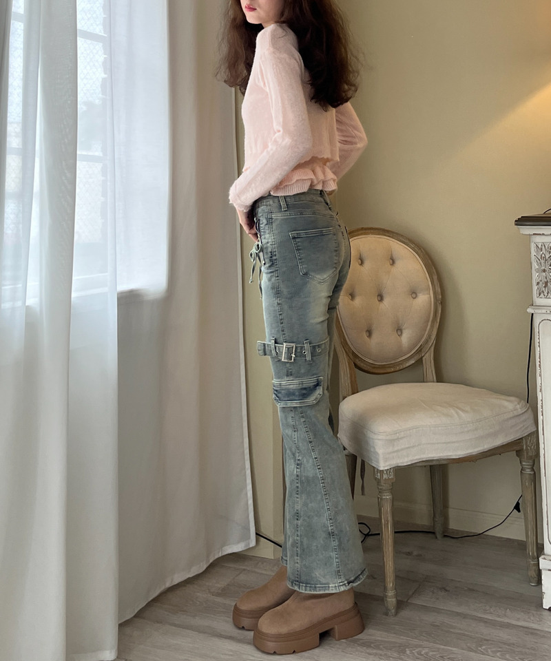 サイドベルトカーゴフレアデニム 詳細画像 BL 16