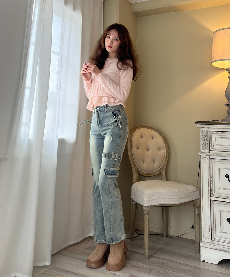 サイドベルトカーゴフレアデニム 詳細画像 BL 21