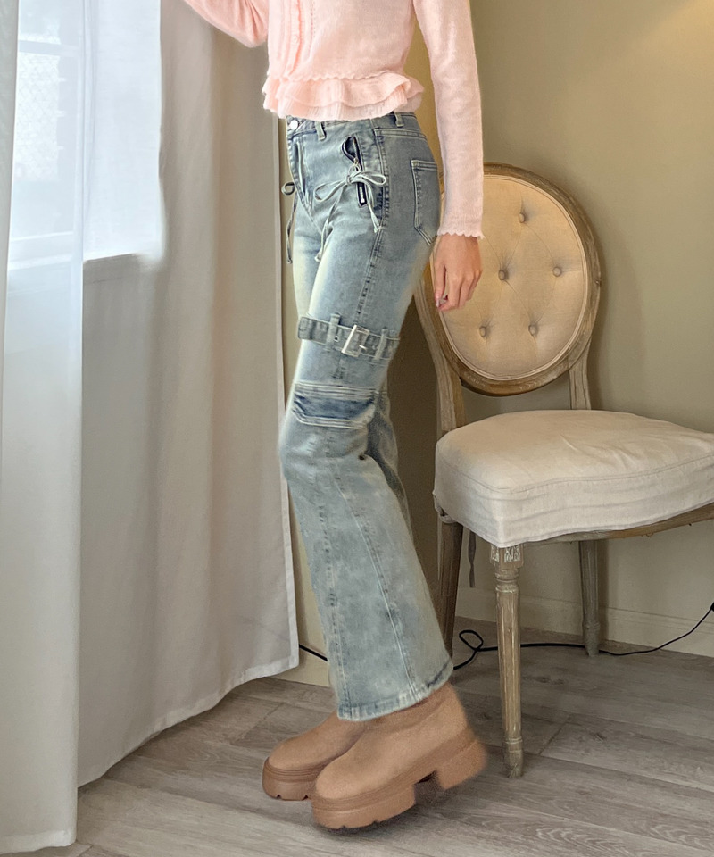 サイドベルトカーゴフレアデニム 詳細画像 BL 5