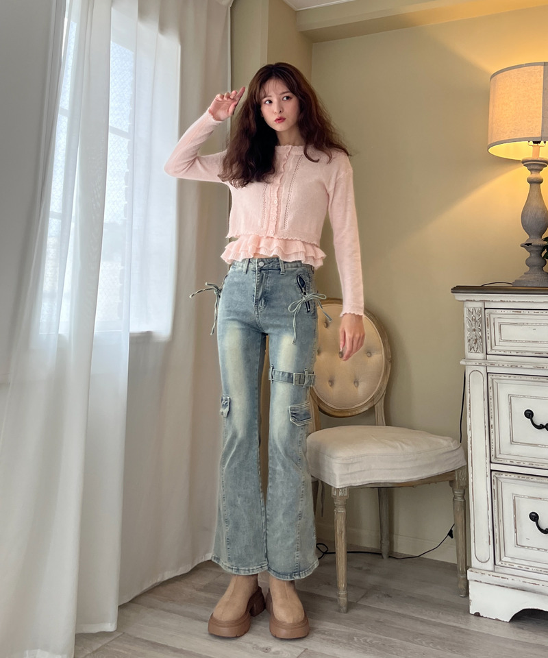 サイドベルトカーゴフレアデニム 詳細画像 BL 8