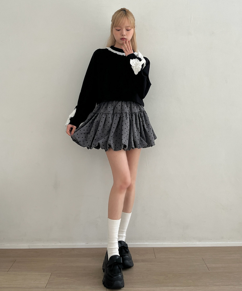 ドットバルーンスカート 詳細画像 グレー 13