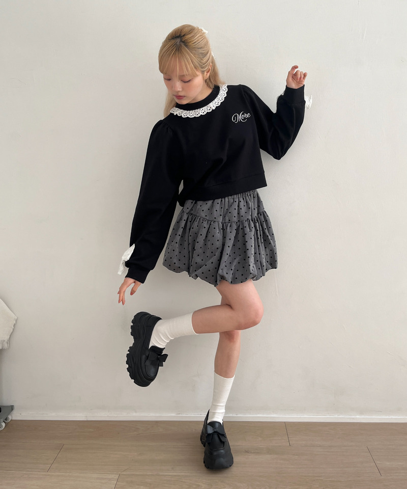 ドットバルーンスカート 詳細画像 グレー 4