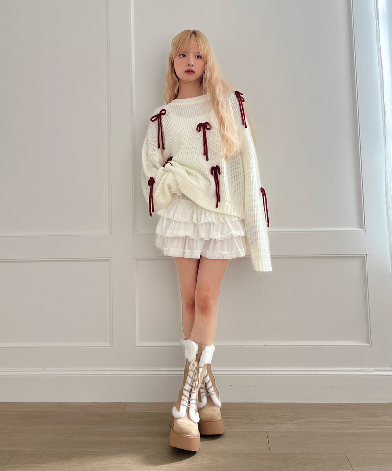 ベルベットフリルスカート 詳細画像 オフホワイト 9