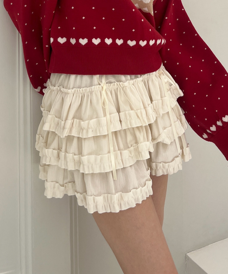 ベルベットフリルスカート 詳細画像 ベージュ 1