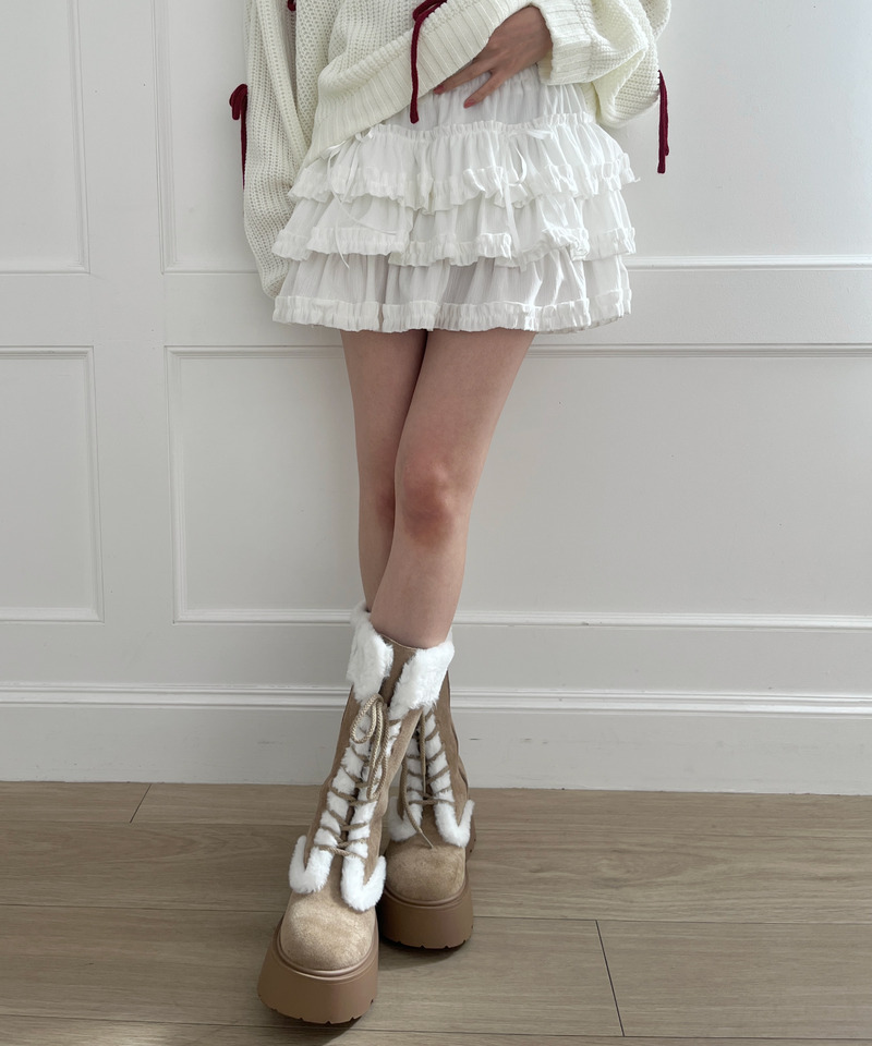 ベルベットフリルスカート 詳細画像 オフホワイト 9