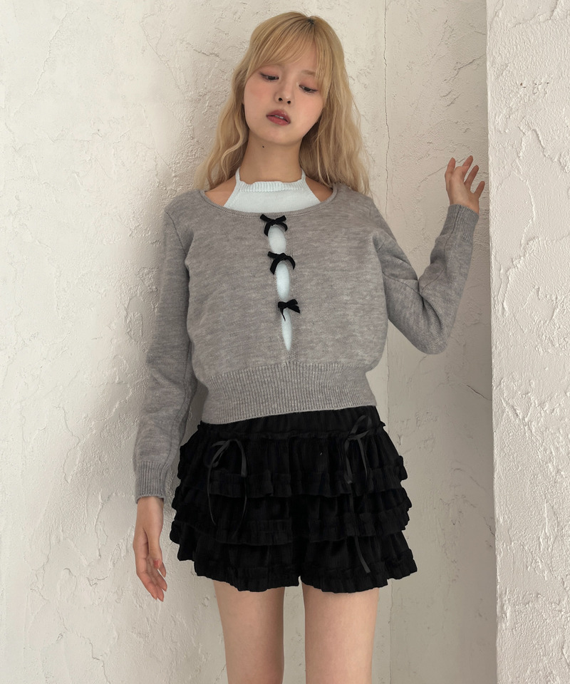 ベルベットフリルスカート 詳細画像 ブラック 16