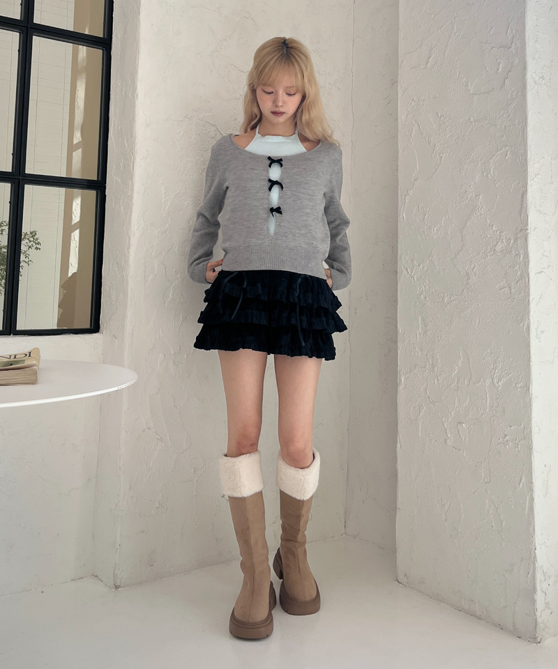 ベルベットフリルスカート 詳細画像 ブラック 21