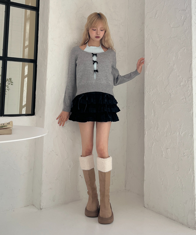 ベルベットフリルスカート 詳細画像 ブラック 22