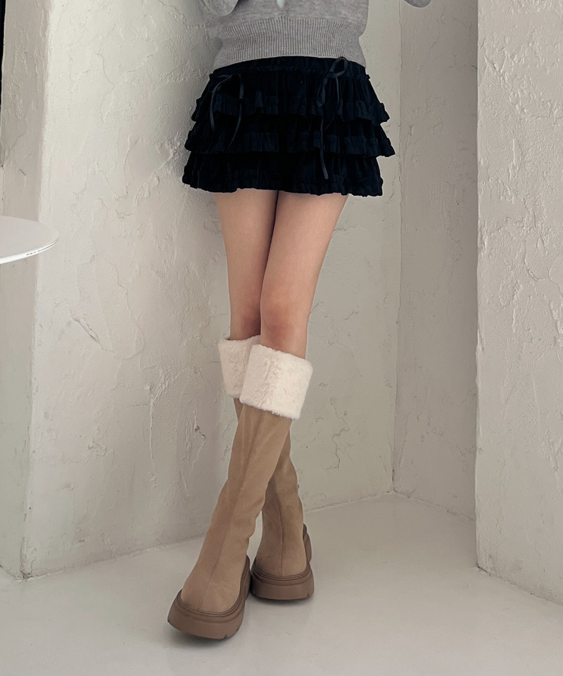 ベルベットフリルスカート 詳細画像 ブラック 5