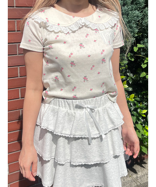 フリルカラーフラワーTEE