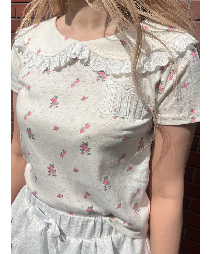 フリルカラーフラワーTEE 詳細画像 オフホワイト 3
