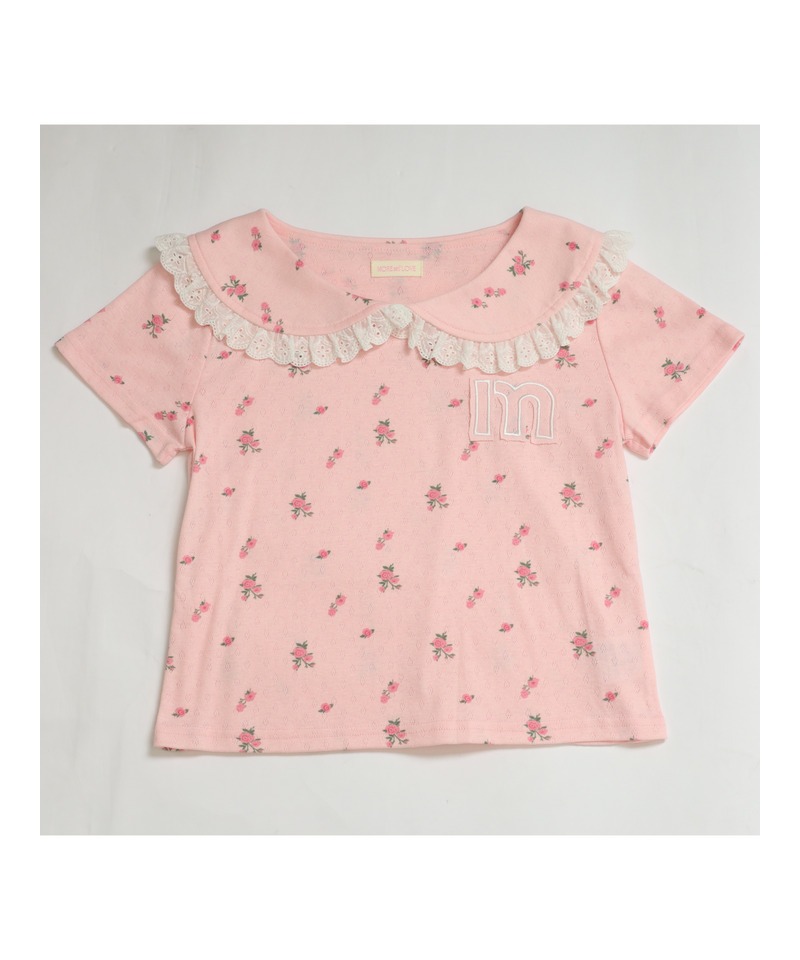 フリルカラーフラワーTEE 詳細画像 ピンク 6