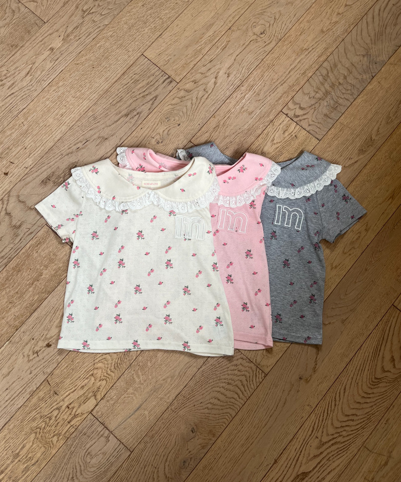 フリルカラーフラワーTEE 詳細画像 ピンク 8