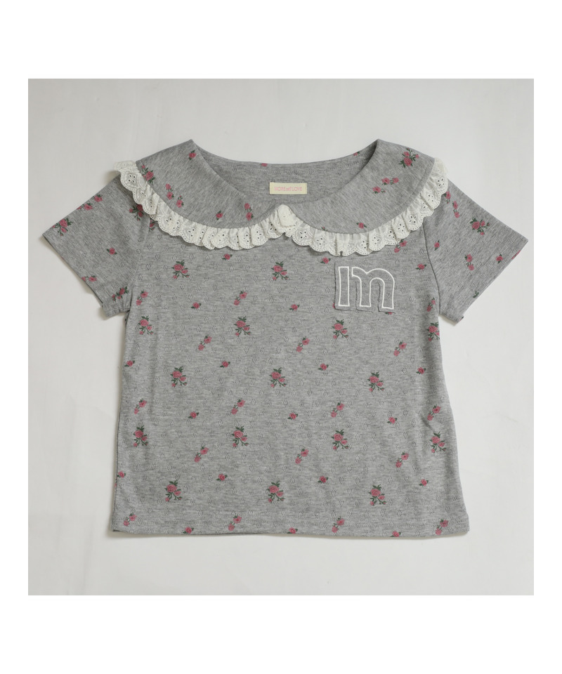 フリルカラーフラワーTEE 詳細画像 グレー 8