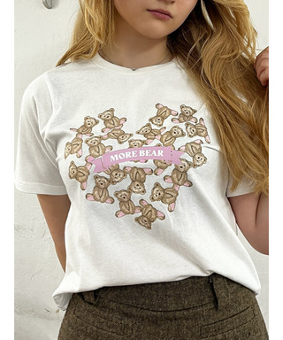 【MORE BEAR】heart bear TEE