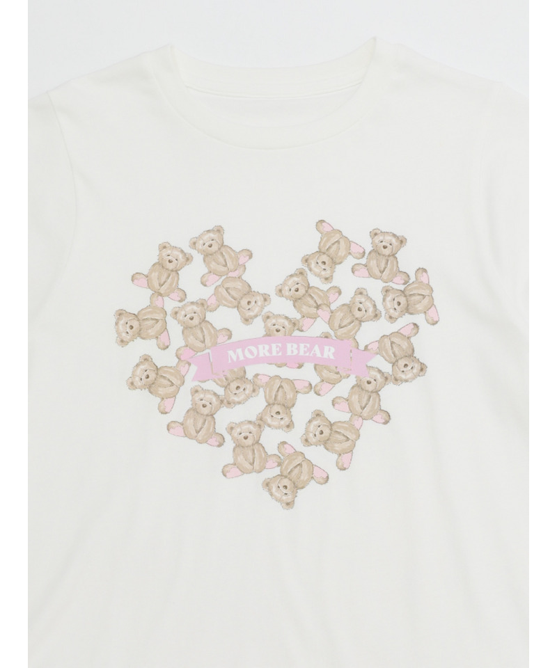 【MORE BEAR】heart bear TEE 詳細画像 オフホワイト 18