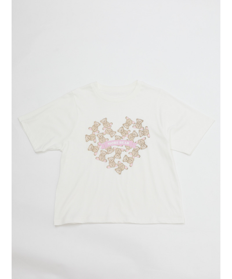 【MORE BEAR】heart bear TEE 詳細画像 オフホワイト 19