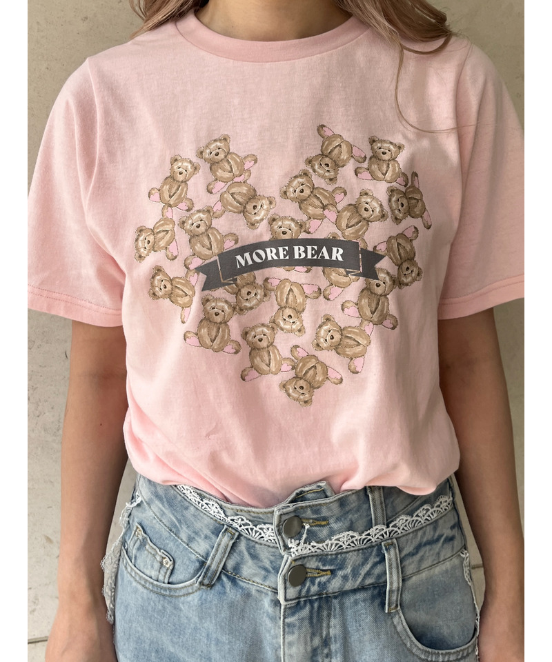【MORE BEAR】heart bear TEE 詳細画像 ピンク 4