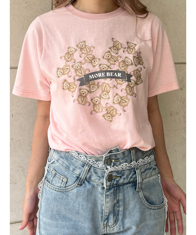 【MORE BEAR】heart bear TEE 詳細画像 ピンク 5