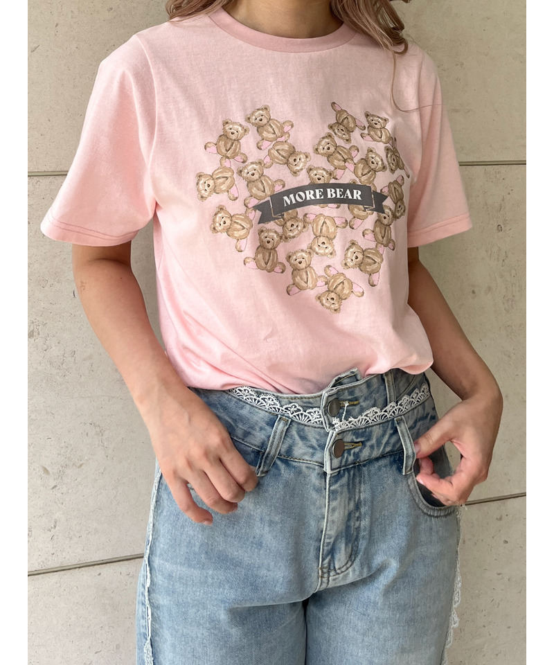 【MORE BEAR】heart bear TEE 詳細画像 ピンク 6