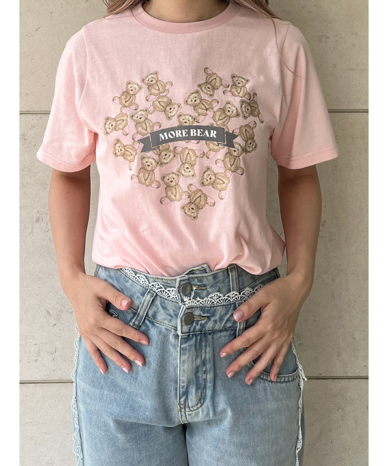【MORE BEAR】heart bear TEE 詳細画像 ピンク 8