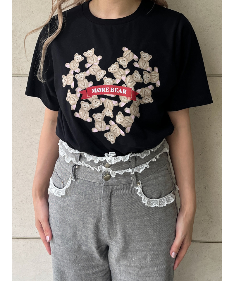 【MORE BEAR】heart bear TEE 詳細画像 ブラック 3
