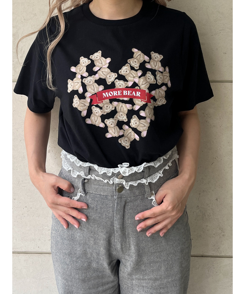 【MORE BEAR】heart bear TEE 詳細画像 ブラック 4