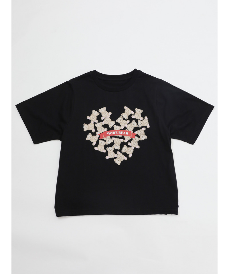 【MORE BEAR】heart bear TEE 詳細画像 ブラック 7