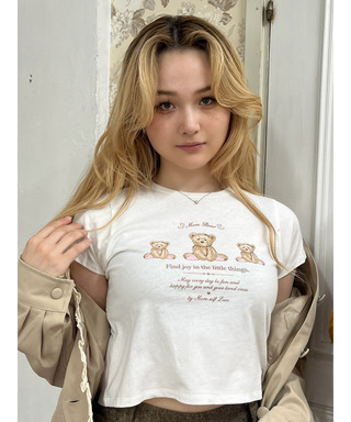 【MORE BEAR】triple bear TEE