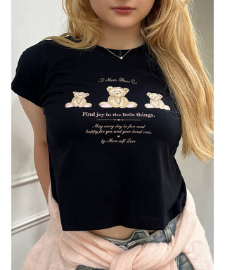 【MORE BEAR】triple bear TEE