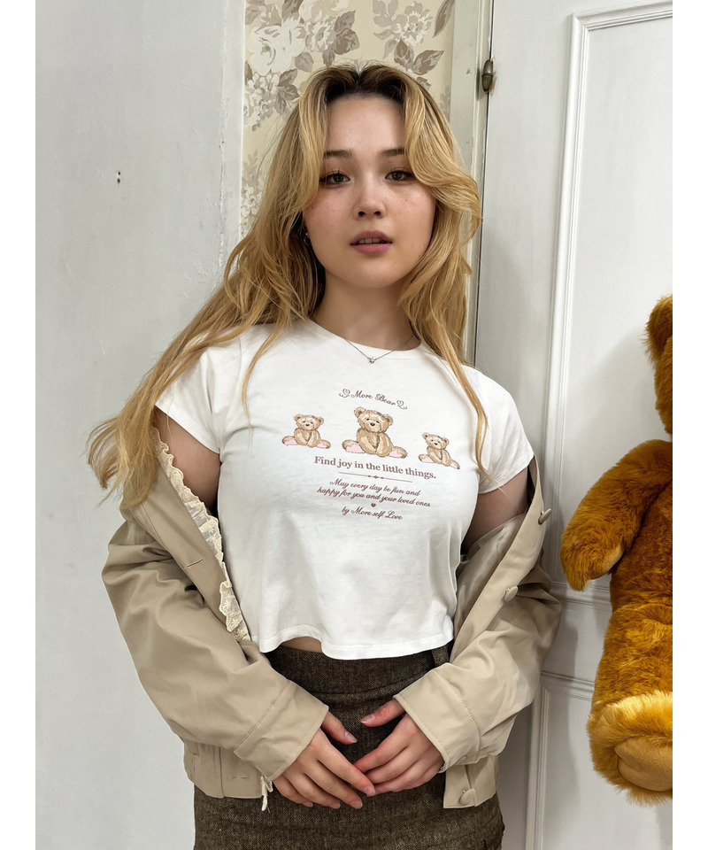 【MORE BEAR】triple bear TEE 詳細画像 オフホワイト 3