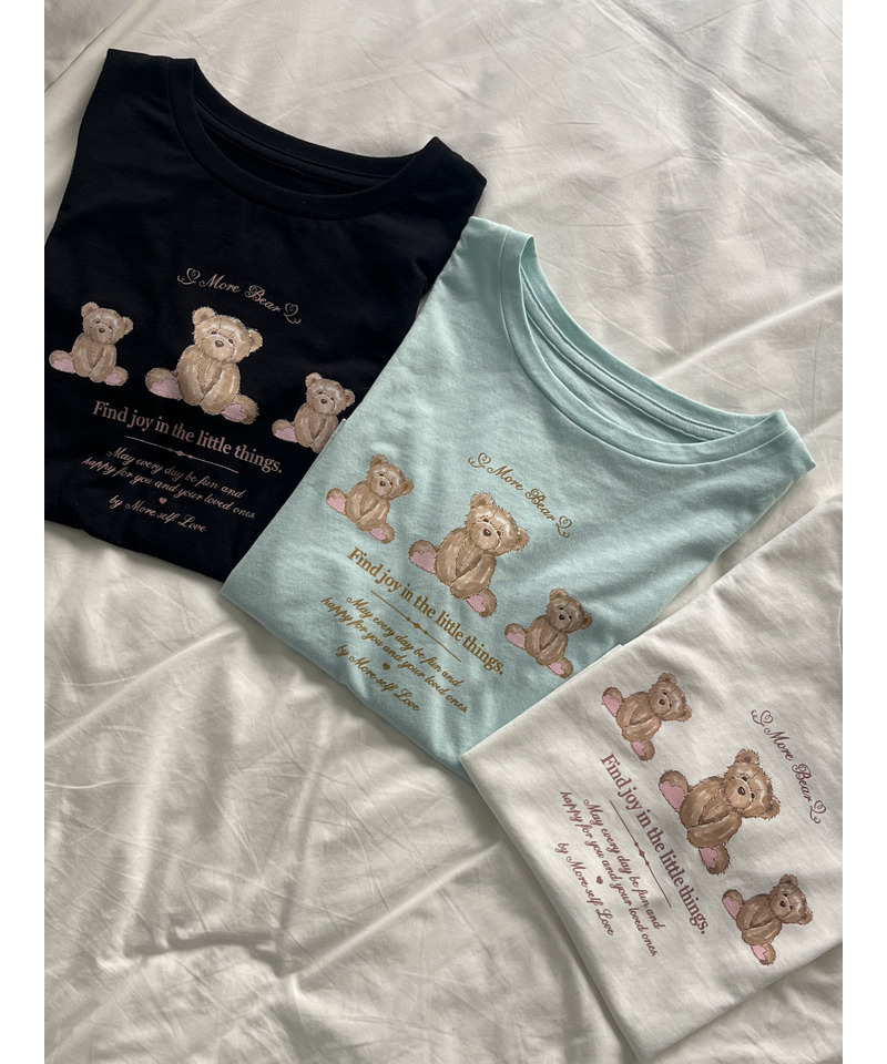 【MORE BEAR】triple bear TEE 詳細画像 オフホワイト 7