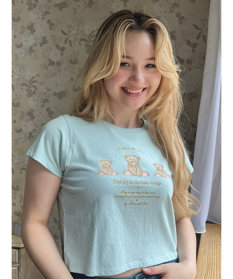 【MORE BEAR】triple bear TEE 詳細画像 ブルー 2