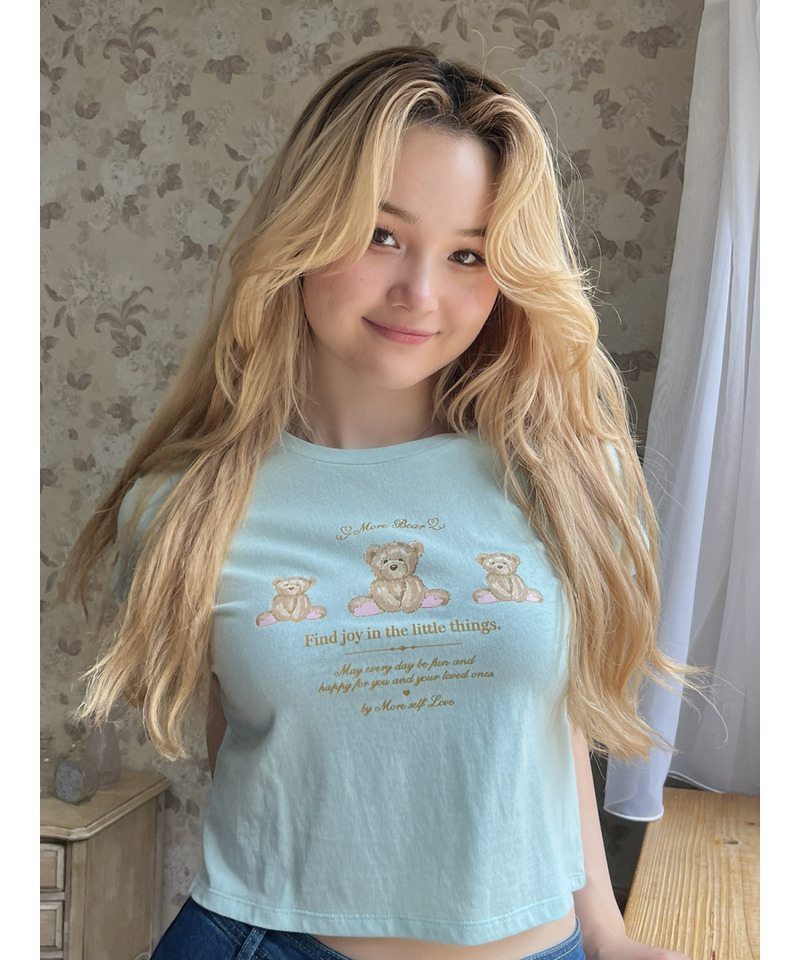 【MORE BEAR】triple bear TEE 詳細画像 ブルー 3